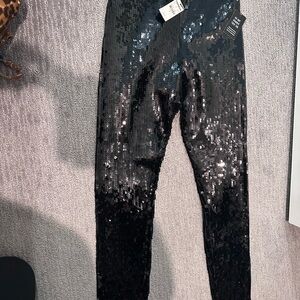Express Black Sequin Kids Leggings